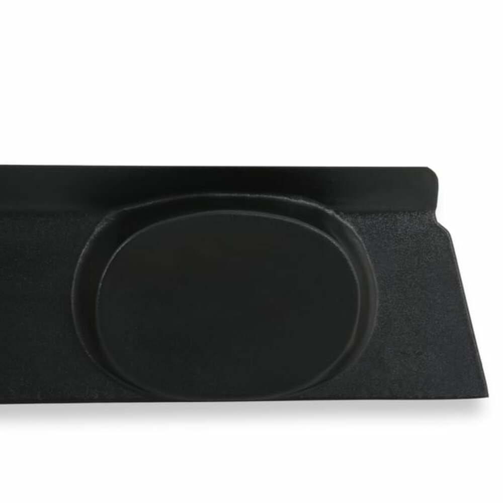 1971-1973 Ford Mustang Coupe package tray with 6x9 speaker pods factory style black ABS plastic D1ZZ-6546656-SP Scott Drake