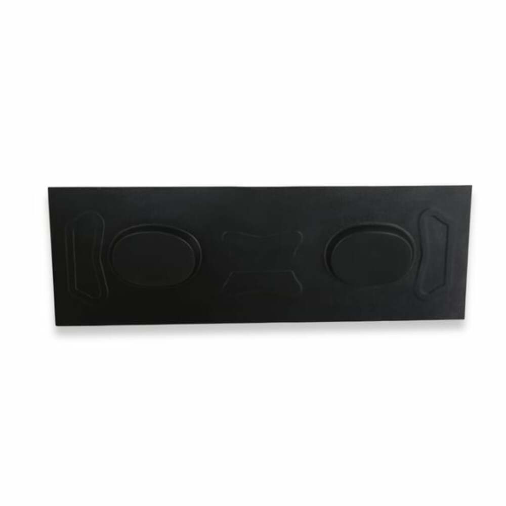 1971-1973 Ford Mustang Fastback package tray with 6x9 speaker pods factory style black ABS plastic D1ZZ-6346656-SP Scott Drake