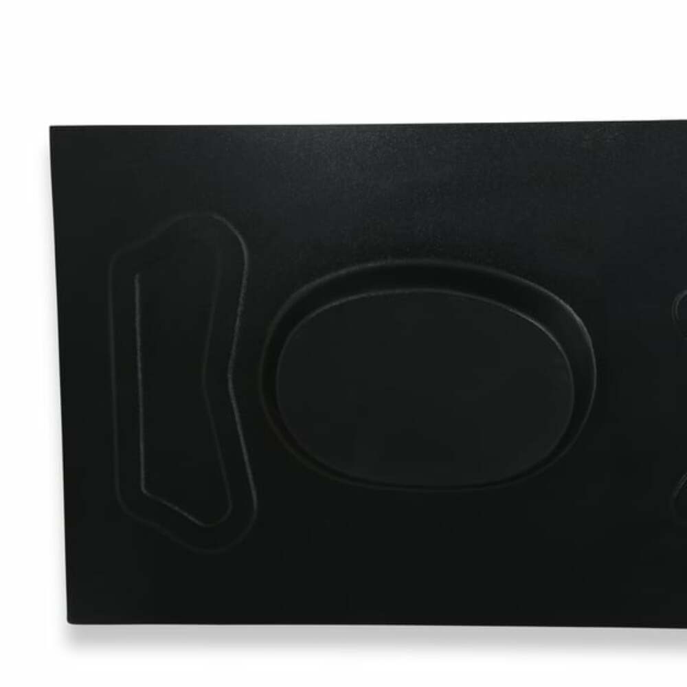 1971-1973 Ford Mustang Fastback package tray with 6x9 speaker pods factory style black ABS plastic D1ZZ-6346656-SP Scott Drake
