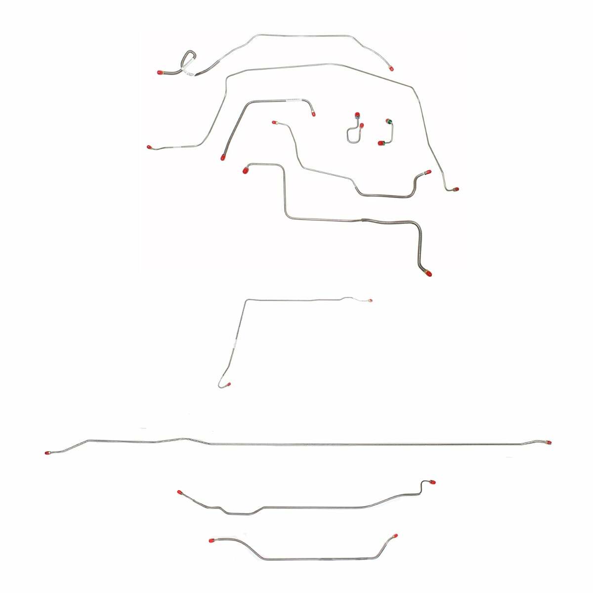 Complete Brake Line Kit for 1971-1972 Chevy C10 / GM C1500, , Power Brakes ABS 2WD short bed stainless steel