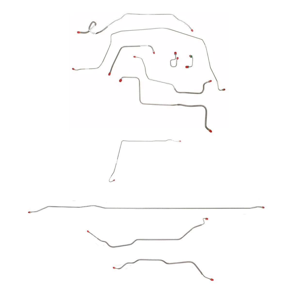 Complete Brake Line Kit for 1971-1972 Chevy C10 / GM C1500, , Power Brakes ABS 2WD short bed stainless steel