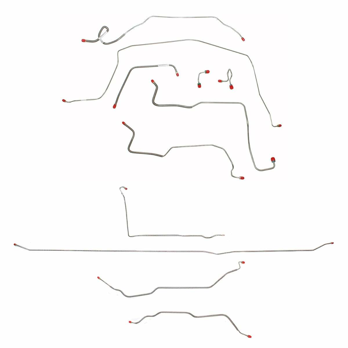 Complete Brake Line Kit for 1971-1972 Chevy C10 / GM C1500, , Standard Brakes ABS 2WD long bed stainless steel