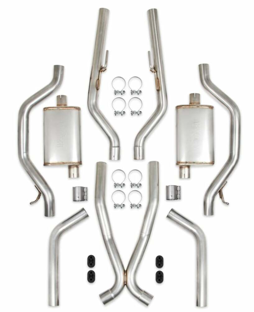 Hooker BlackHeart Fits 1973-1974 GM C10/15 2WD Short Bed, Cat-Back Exhaust System 70501417-RHKR for 1973-1974 Chevy C10 black stainless steel