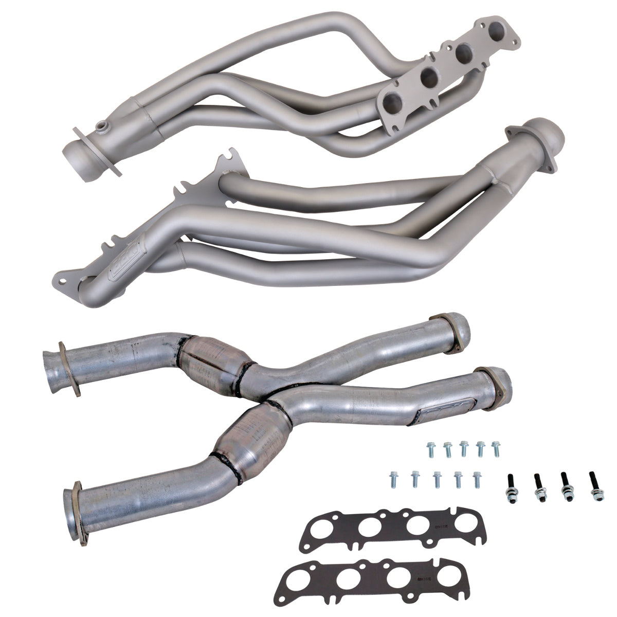 Fits 1986-2004 Mustang 1-3/4" Tube Headers, Short Mid X Pipe w/Converters-16342