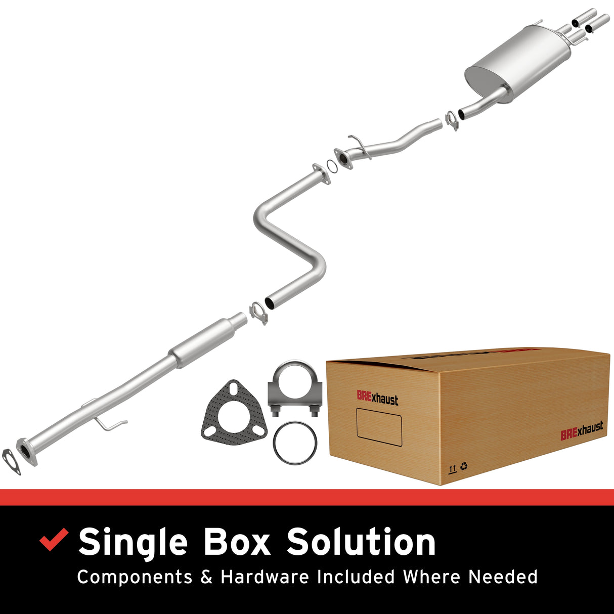 Fits 1990-1991 Honda Accord 2.2L Direct-Fit Replacement Exhaust System 106-0332 stainless steel