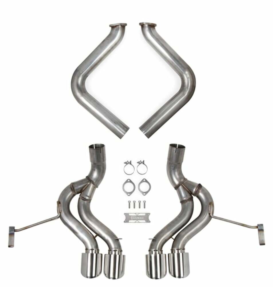 Hooker BlackHeart Fits 1997-2004 Chevrolet Corvette; Axle-Back Exhaust System - 70401344-RHKR for 1997-2004 Chevy Corvette black polished stainless steel