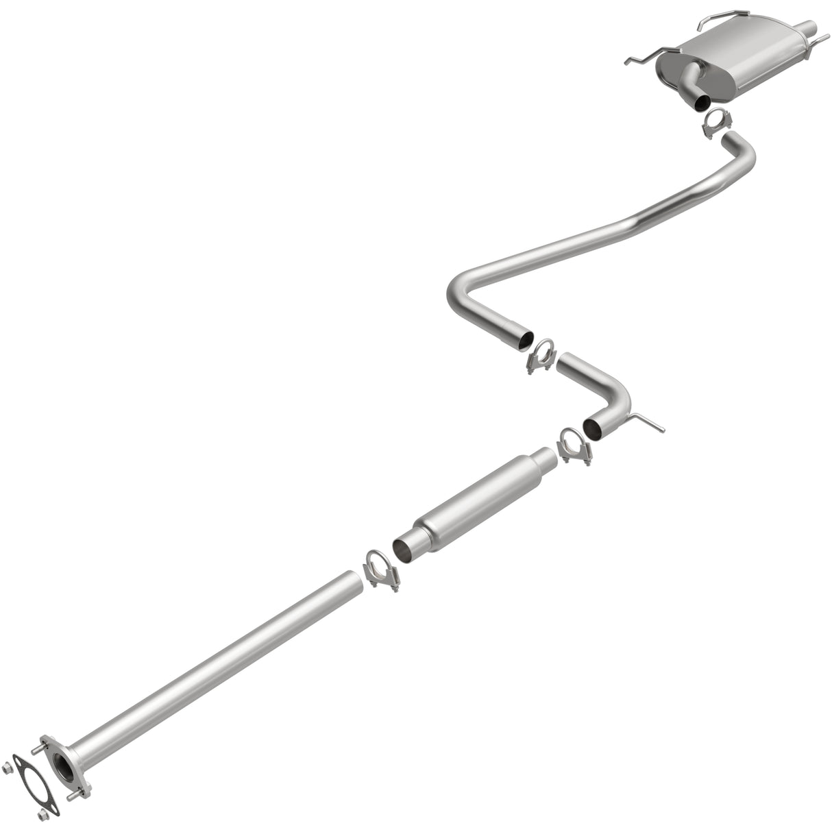 Fits 1998-2001 Nissan Altima 2.4L Direct-Fit Replacement Exhaust System 106-0728 aluminized steel