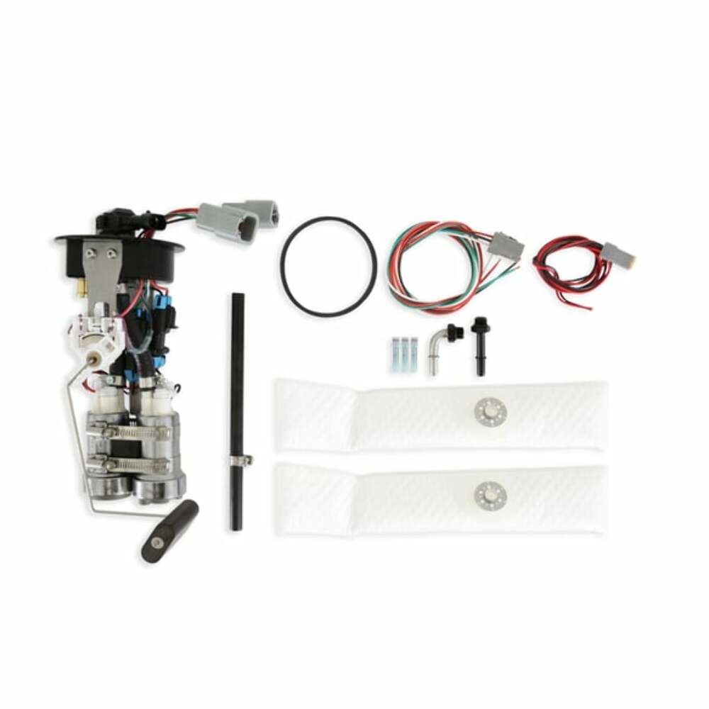 Holley Fits 1998-2002 Chevrolet Camaro Pump Module System - Twin 450 Lph 12-365 for 1998-2002 Chevy Firebird black aluminum
