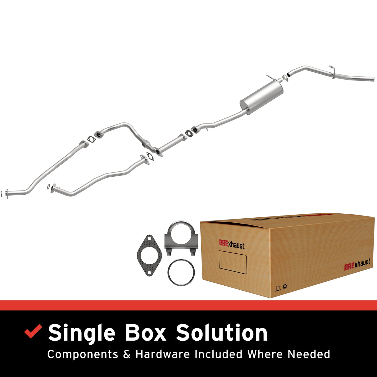 t Fits 1999-00 Nissan Frontier 3.3L Direct-Fit Replacement Exhaust System 106-0711 Brexhaust