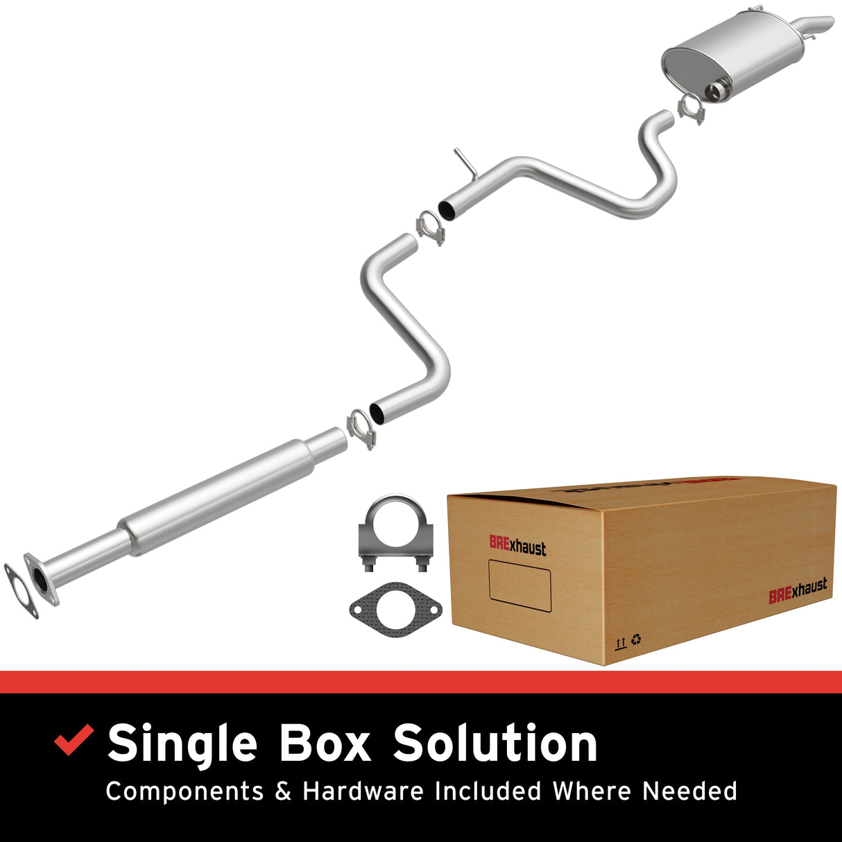 Fits 2003-2005 Chevy Direct-Fit Replacement Exhaust System 106-0005 steel