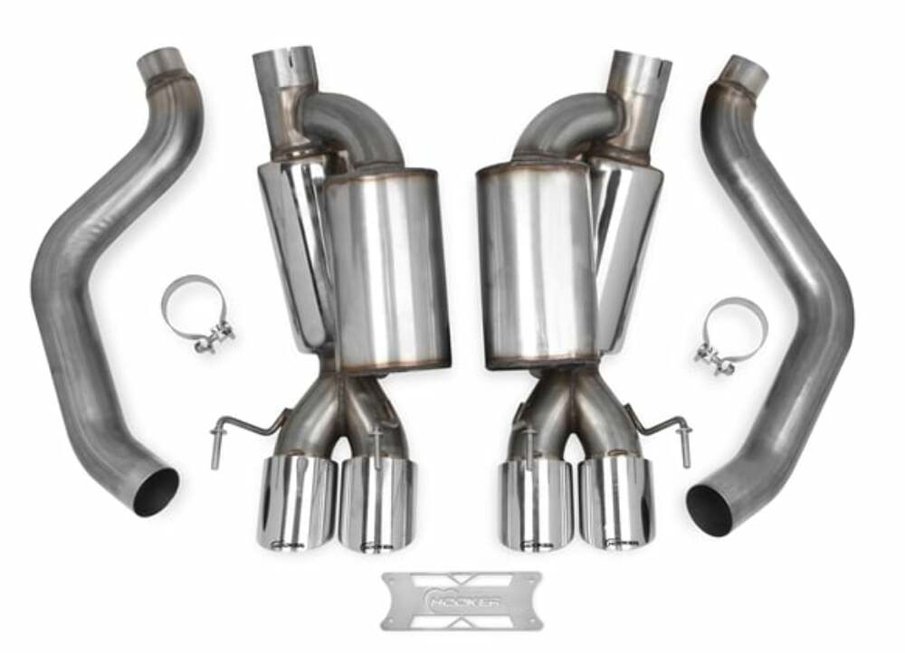 t Fits 2005-2008 Chevrolet Corvette; Axle-Back Exhaust System - 70401312-RHKR Hooker BlackHeart