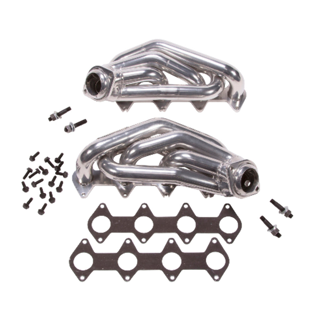 Fits 2005-2010 Mustang GT 1-5/8 Shorty Tuned Length Headers-Silver-16120 ceramic coated polished