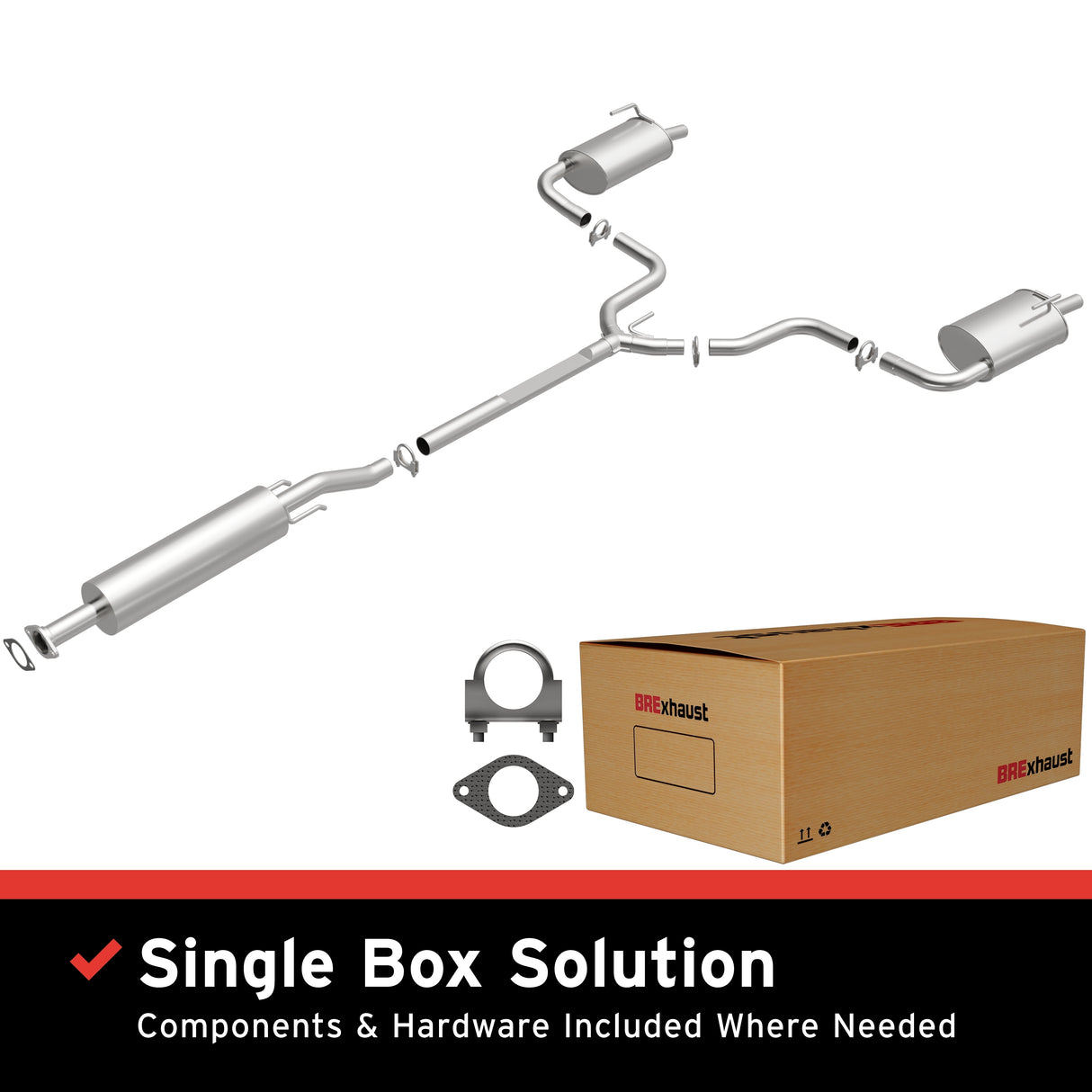 Fits 2007-2012 Nissan Altima Direct-Fit Replacement Exhaust System 106-0438 aluminized steel