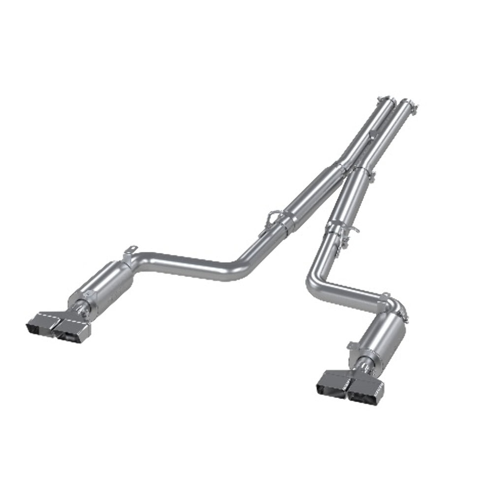 MBRP cat-back exhaust system fits 2009-2014 Dodge Challenger dual split rear exit Armor Plus Series T409 stainless steel S7104409 3 inch inlet/outlet