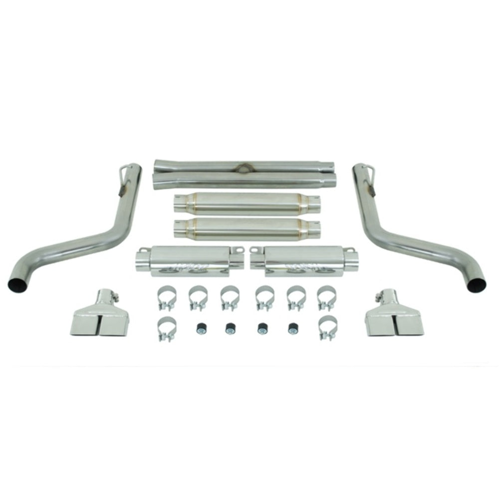 MBRP cat-back exhaust system fits 2009-2014 Dodge Challenger dual split rear exit Armor Plus Series T409 stainless steel S7104409 3 inch inlet/outlet