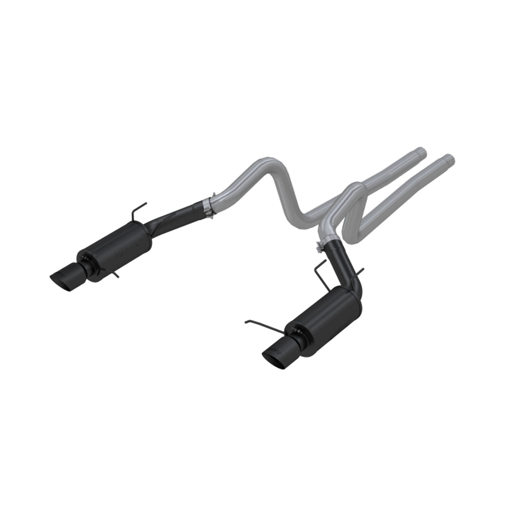 MBRP cat-back exhaust system fits 2011-2014 Ford Mustang dual split rear exit aluminized steel S7258BLK
