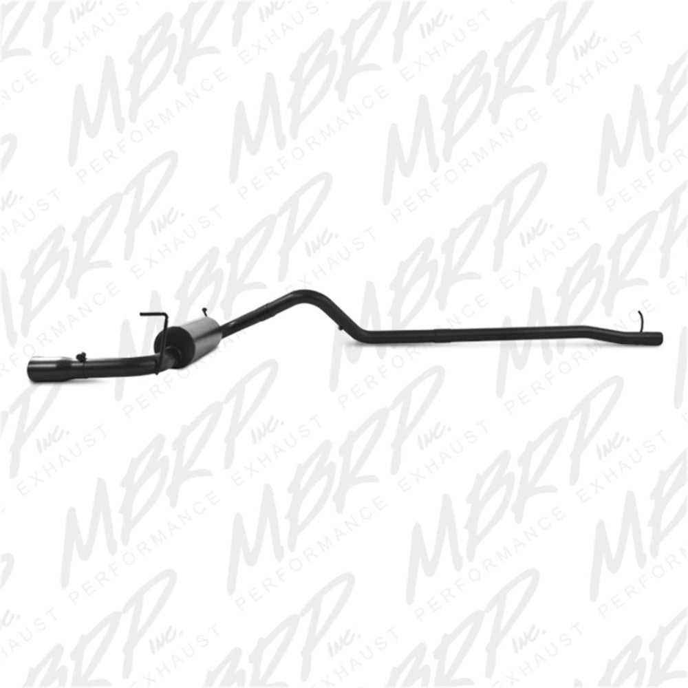 MBRP cat-back exhaust system fits Jeep Wrangler single rear exit aluminized steel black coated S5526BLK