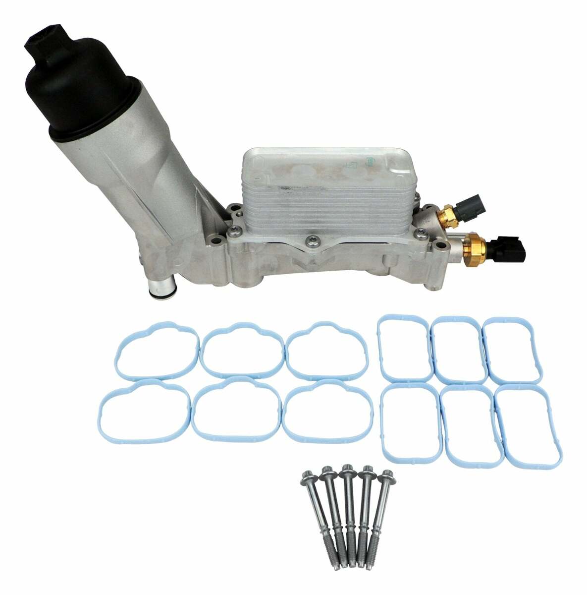 Fits 2014-2016 Jeep Wrangler JK Wrangler w/ 3.6L Engine Oil Filter Housing; 68105583AL black