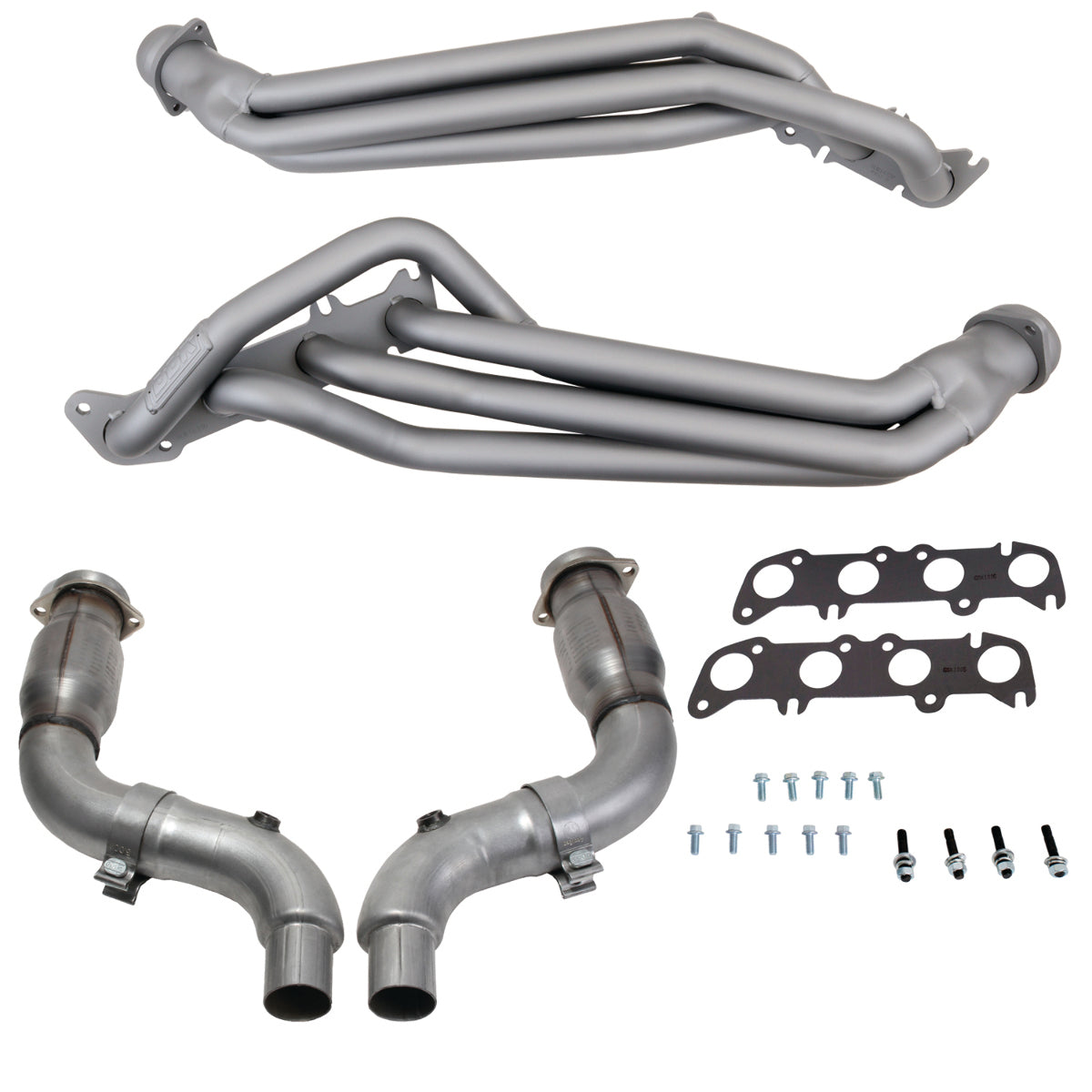 Fits 2015-2023 Mustang GT 1-3/4 Tube Headers, Short Mid X Pipe w/Converter-16334