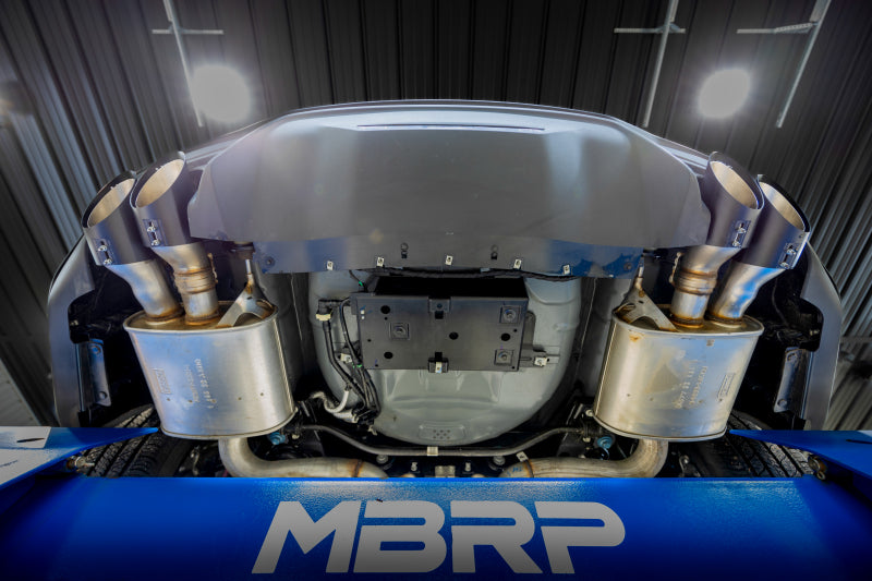 MBRP performance muffler fits 2015-2024 Ford Mustang T304 stainless steel black coated carbon fiber tip T5198BLK