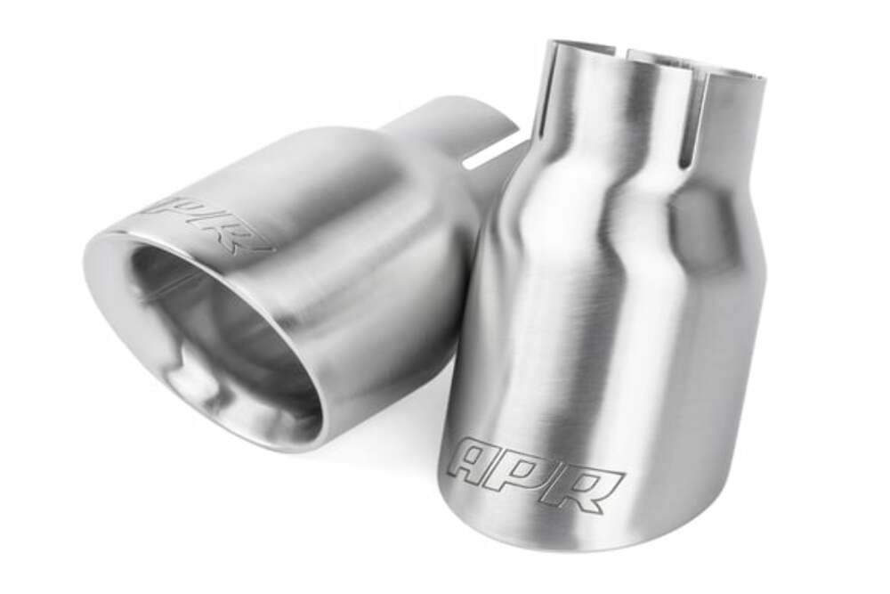 Fits 2017-24 718 Boxster Porsche Double-Walled 3.5"Cut Tips (Silver)-Set for Audi and VW stainless steel