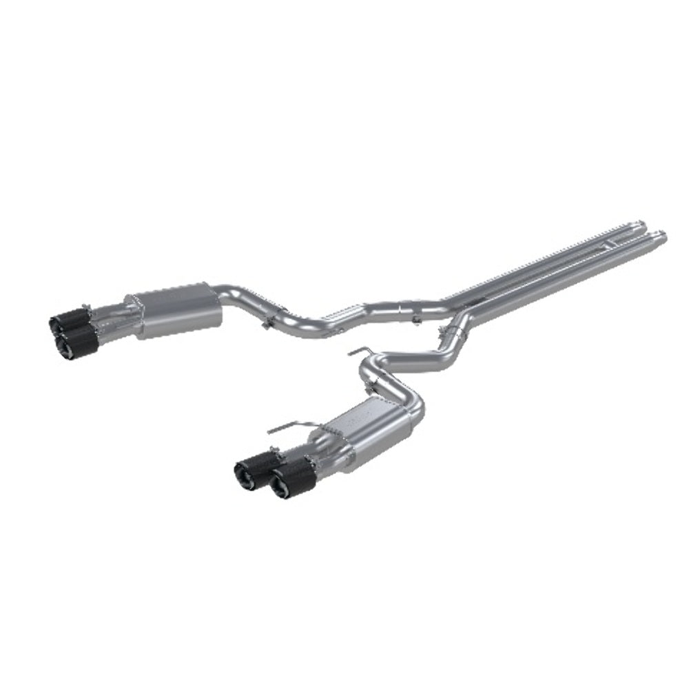 MBRP cat-back exhaust system fits 2018-2023 Ford Mustang Armor Pro Series T304 stainless steel carbon fiber tip S72053CF