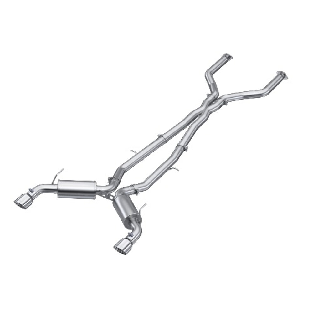 MBRP cat-back exhaust system fits 2018-2024 Infiniti dual rear exit Armor Pro Series T304 stainless steel S4400304