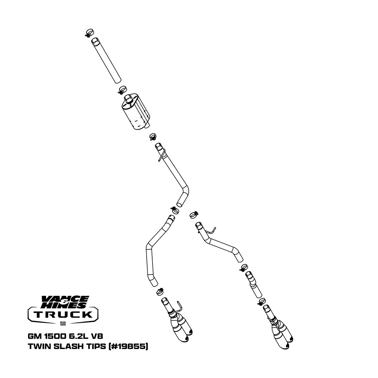 Fits 2019-2023 Chevrolet Silverado 1500 Cat Back Exhaust System 19855-VAH