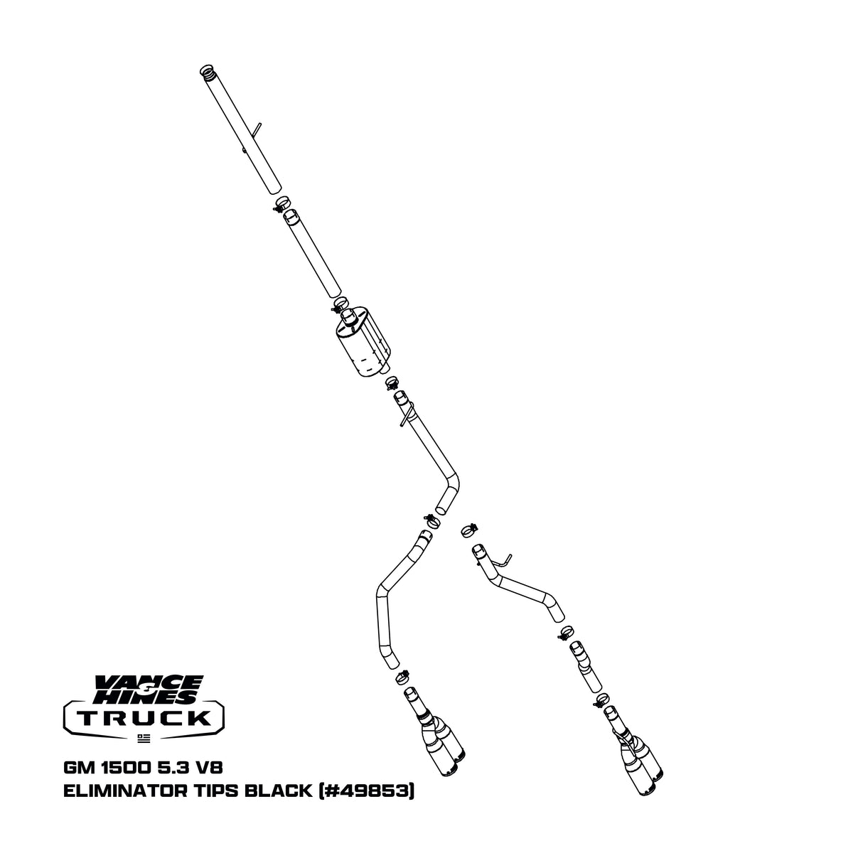 Fits 2019-2024 Chevrolet Silverado 1500 Cat Back Exhaust System 49853-VAH