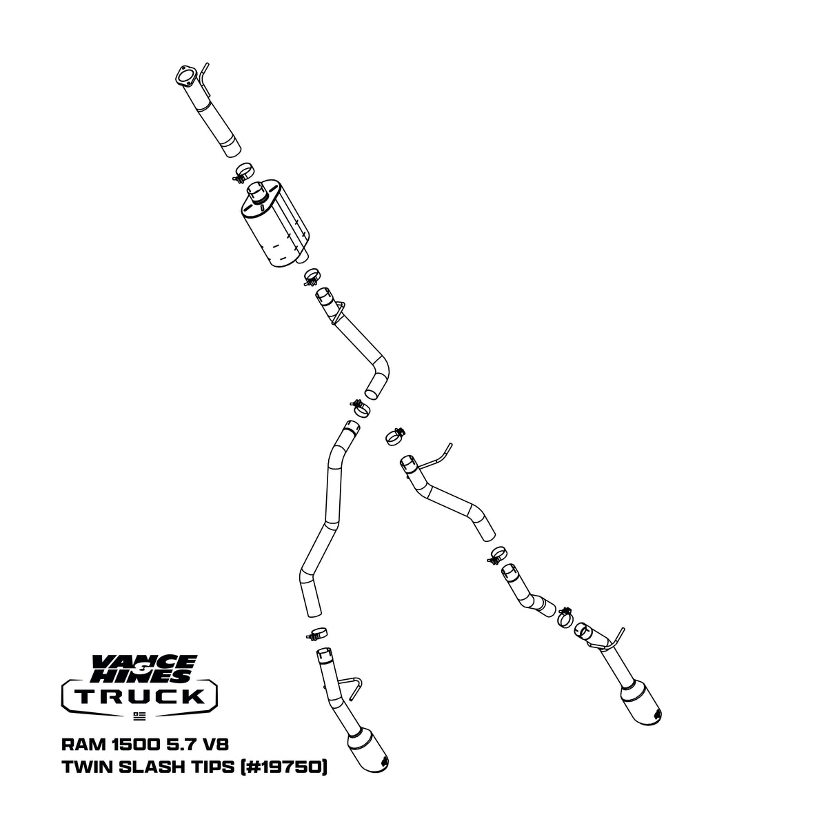 Fits 2019-2024 Ram 1500 Cat Back Performance Exhaust System 19750-VAH
