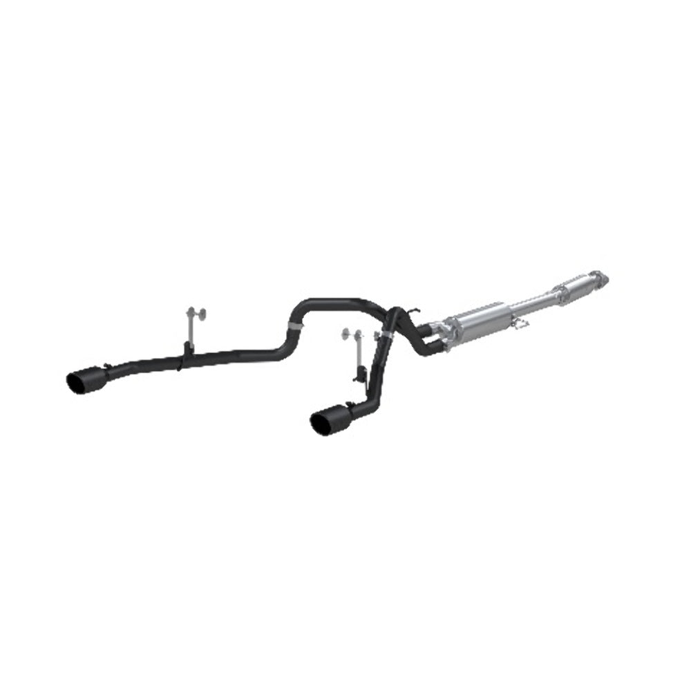 MBRP cat-back exhaust system fits 2021-2024 Ford F-150 dual side exit aluminized steel S5215BLK 3 inch inlet 5 inch outlet