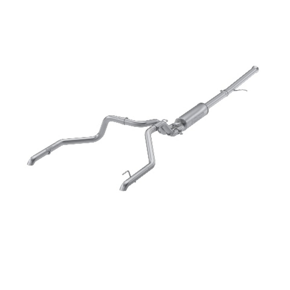 MBRP cat-back exhaust system fits 2022-2023 Chevy Silverado 1500 dual split rear exit Armor Pro Series T304 stainless steel S5006304 2.5 inch inlet/outlet