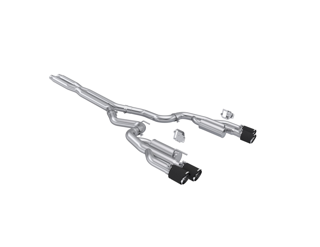 MBRP cat-back exhaust system fits Ford Mustang Armor Pro Series T304 stainless steel carbon fiber tip S72823CF