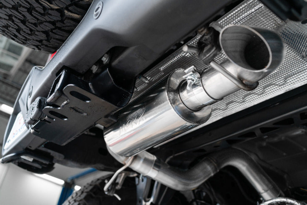 MBRP cat-back exhaust system fits Ford Bronco single rear exit aluminized steel S5237AL