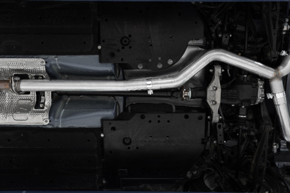 MBRP cat-back exhaust system fits Subaru WRX dual split rear exit Armor Pro Series T304 stainless steel carbon fiber tip S48073CF