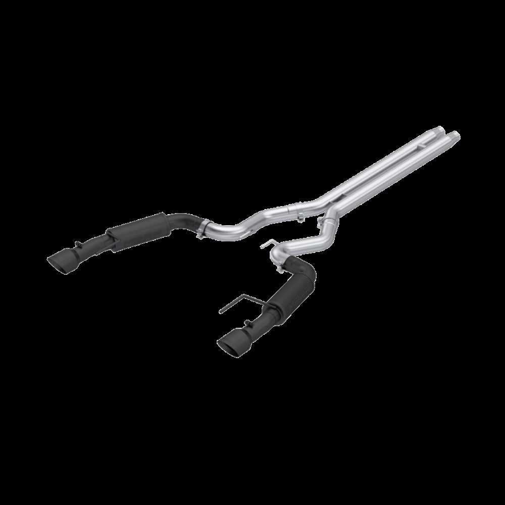 MBRP cat-back exhaust system fits Ford Mustang dual split rear exit aluminized steel S7253BLK 4.5 inch inlet/outlet