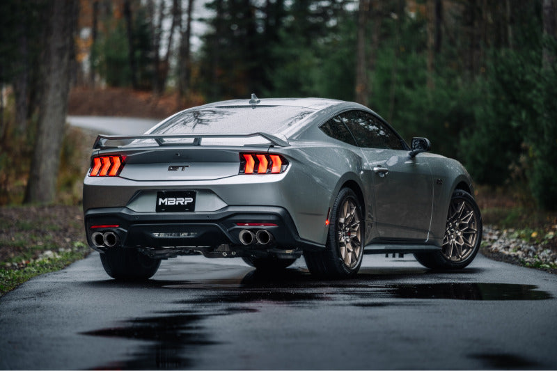 t Fits 24 Mustang 3" Cat Back w/Quad 4" Dual Wall Tips Race Version-Black-S7282BLK MBRP Exhaust