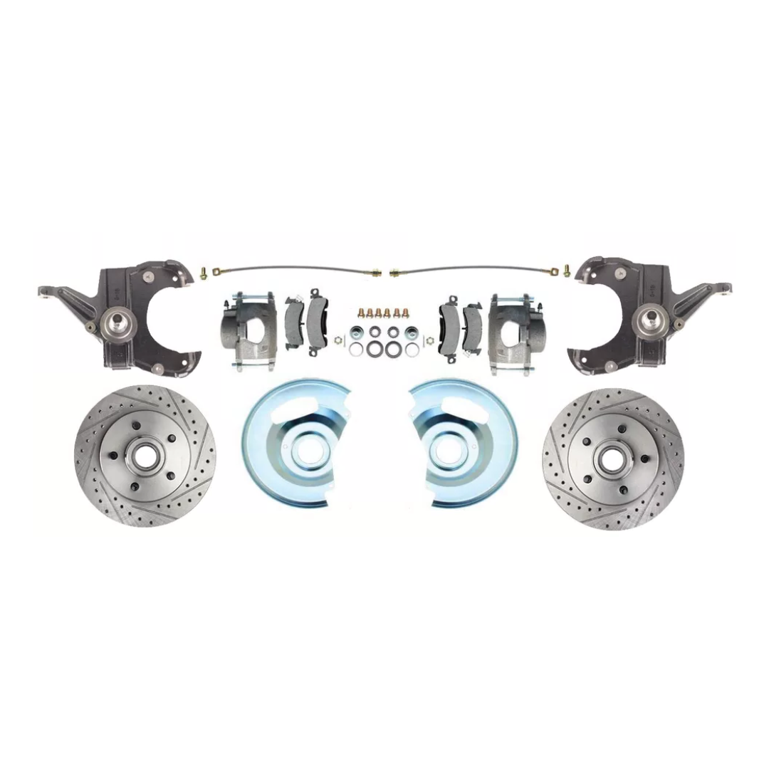 63-70 C-10 5 Lug Rotor 2.5" Drop Disc Conversion Wheel Kit DBK6370-5DLX-A Brakes C10 MBM
