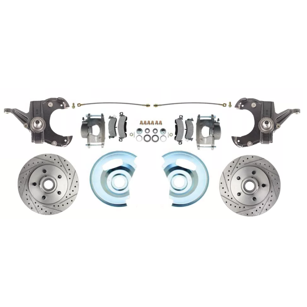 73-87 C-10 5 Lug D/S Rotor, 2.5" Drop Disc Conversion Wheel Kit DBK7387DLX Brakes C10 MBM