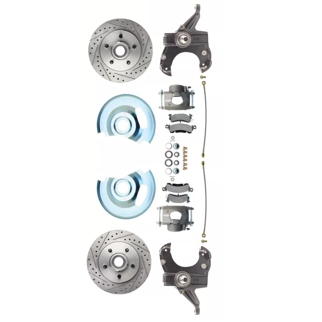 73-87 C-10 5 Lug D/S Rotor, 2.5" Drop Disc Conversion Wheel Kit DBK7387DLX Brakes C10 MBM