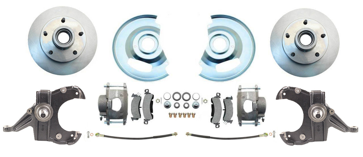 73-87 C-10 5 Lug Rotor, 2.5" Drop Disc Brake Conversion Wheel Kit DBK7387D Brakes C10 MBM