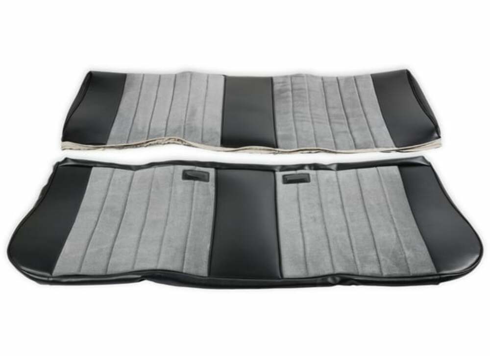 81-87 C/K Series Pickup Seat Upholstery-Standard Pleat-Black/Silver 05-310