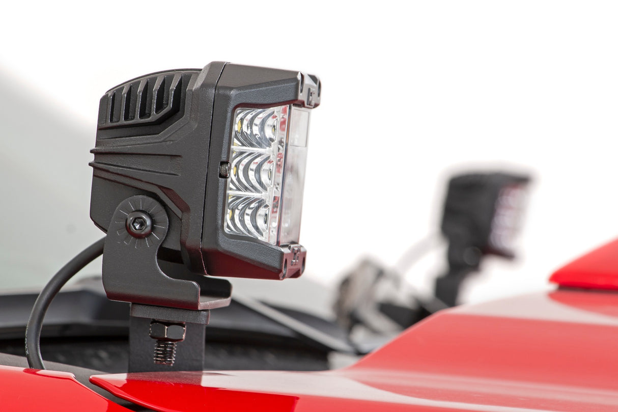 Fits Chevy Silverado 1500(19-24) LED Light Ditch Mount 2" Black Pair Spot 70841
