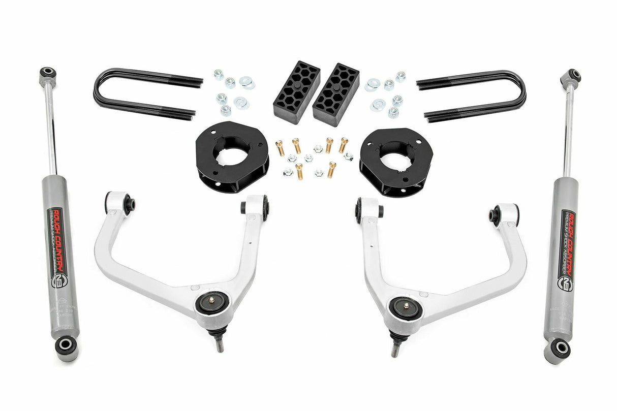 Fits Chevy Silverado 1500 2&4WD (2022-2024) 3.5" Lift Kit; Rear Mono Leaf; 28230