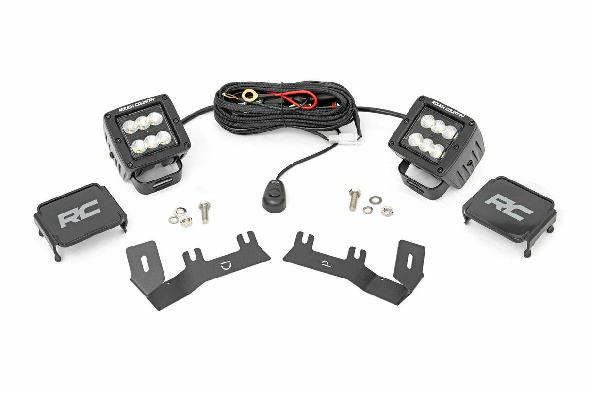 Fits Chevy/GMC 1500 (14-18 & Classic) LED Ditch Light Kit 2in Black Pair 71053