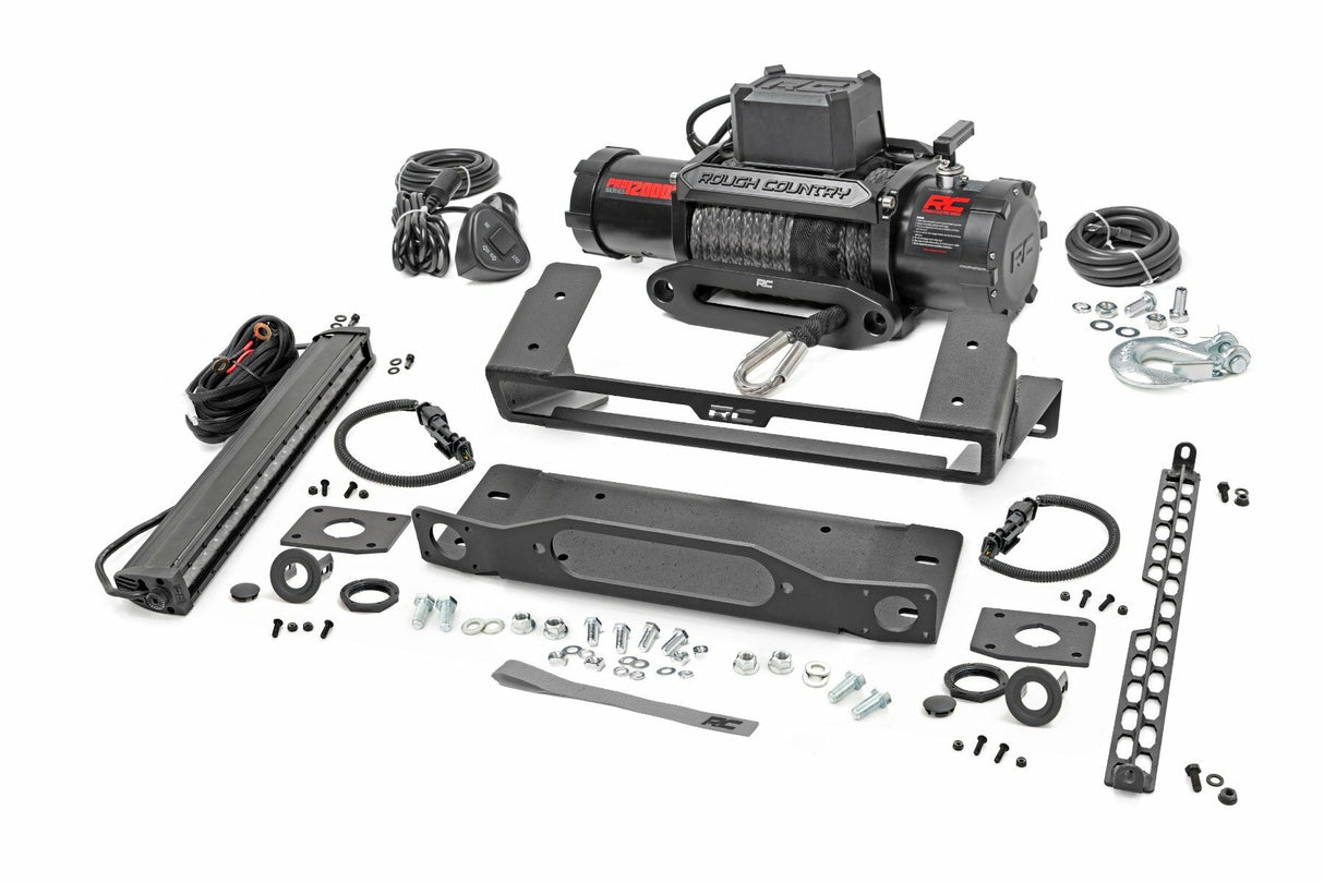 Fits Ford Bronco(21-24) High Winch Mount All Models 12000S 20" Black LED 51099