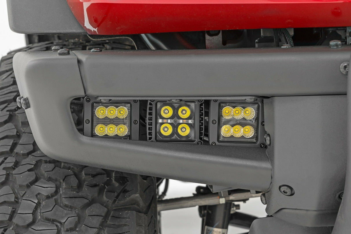 Fits Ford Bronco(21-24) LED Light Fog Mount Triple 2" Black Pair White DRL 51087