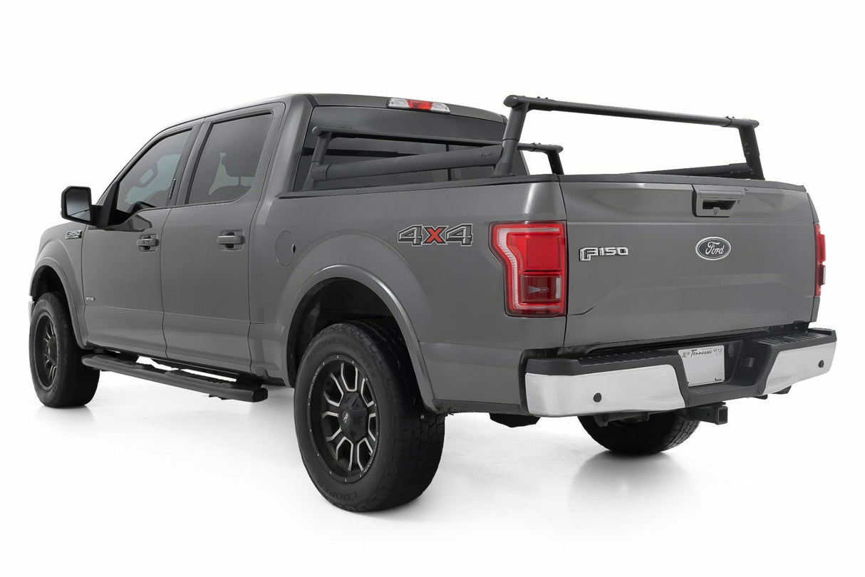 Fits Ford F-150 2WD/4WD (2015-2024) Bed Rack; Half Rack; Aluminum; 10407