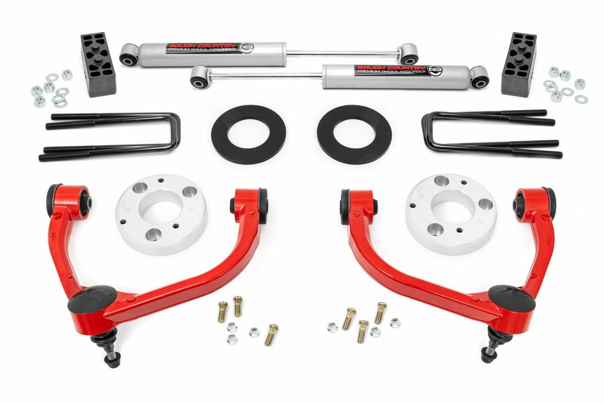 Fits Ford F-150 4WD (2009-2013) 3 Inch Lift Kit; 51013RED