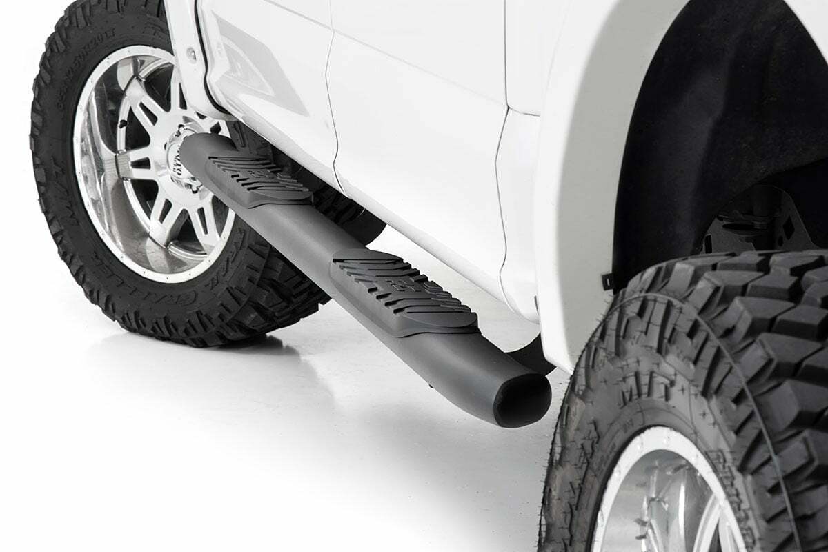 Fits Ford F-150/F-150 Lightning (15-24) Oval Nerf Step Crew Cab Black 21005